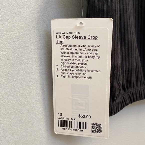 ❗️SOLD❗️Lululemon LA Cap Sleeve Crop Tee Size 10 - Picture 5 of 5
